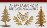 Ahşap Bitki Çiçek ve Ağaç Süsler