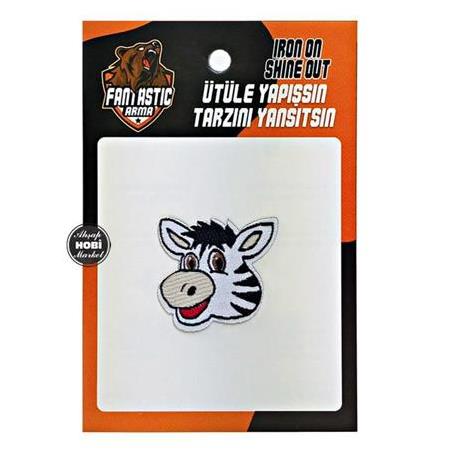 Ütüyle Yapışabilen Sevimli Zebra Arma Yama (4x4cm)