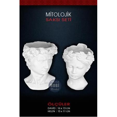 Mitolojik Saksı Seti (2 Parça) David ve Helen Saksı