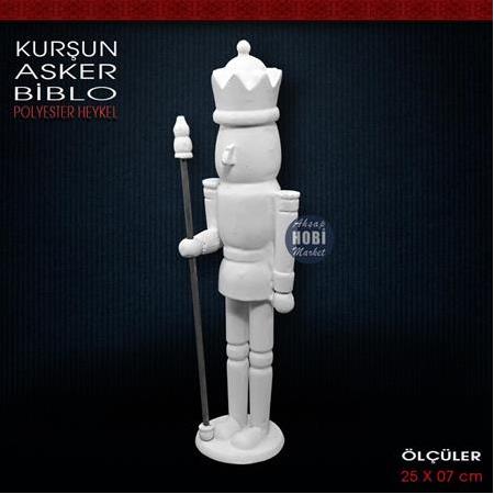 Kurşun Asker Biblo Heykel (25x7 cm) Ham Polyester