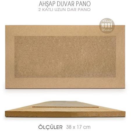 Katmanlı Dar Duvar Pano (38x17 cm) Ham Ahşap