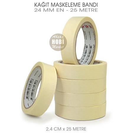 Kağıt Bant Maskeleme Bandı 24mm - 25 Metre