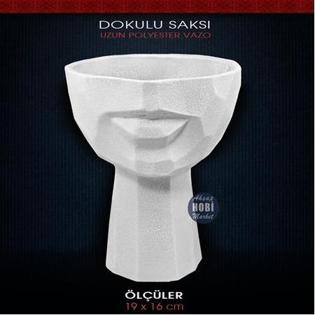 Polyester Dokulu Büyük Kadın Saksı (19x16cm) EA617