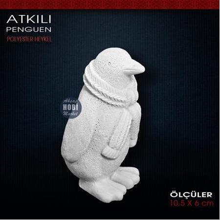 Atkılı Penguen Biblo (10,5x6 cm) Ham Polyester