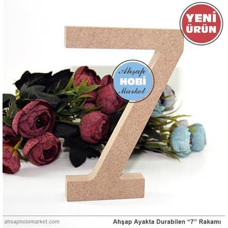 Ahşap Ayakta Durabilen 7 Rakamı - 15cm