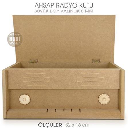 Ahşap Radyo Kutu Büyük Boy (32x16 cm)