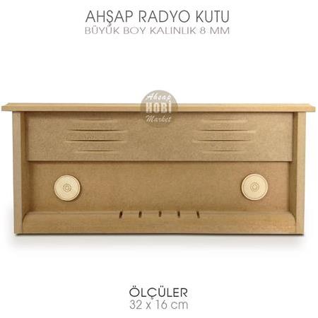 Ahşap Radyo Kutu Büyük Boy (32x16 cm)