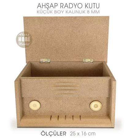 Ahşap Radyo Kutu Küçük Boy (25x16 cm)