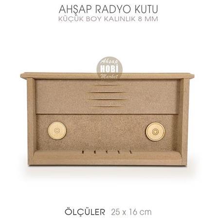 Ahşap Radyo Kutu Küçük Boy (25x16 cm)