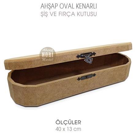 Ahşap Oval Şiş ve Fırça Kutusu (40x13 cm) HHKT43