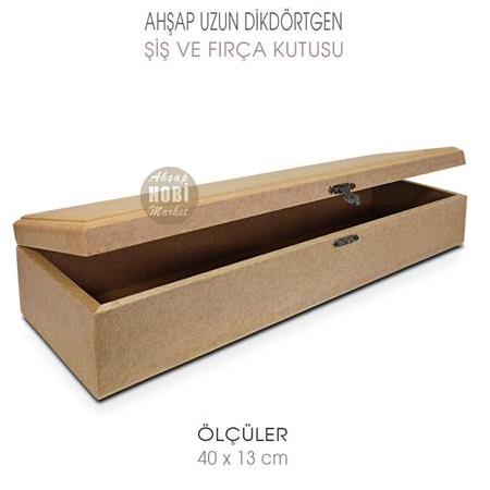 Ahşap Dikdörtgen Şiş ve Fırça Kutusu (40x13 cm) HHKT44