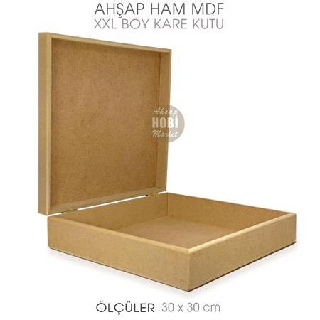 Ahşap Kare Kutu XXL Boy (30x30 cm) Ham Boyanabilir