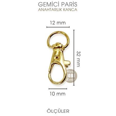 Gemici Paris Kanca Gold (10x32 mm) Anahtarlık Kancası