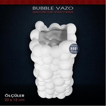 Bubble Vazo Kısa Ham Polyester (22x12cm ) Baloncuk Vazo