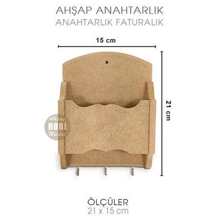 Ahşap Anahtarlık ve Faturalık (21x15 cm)