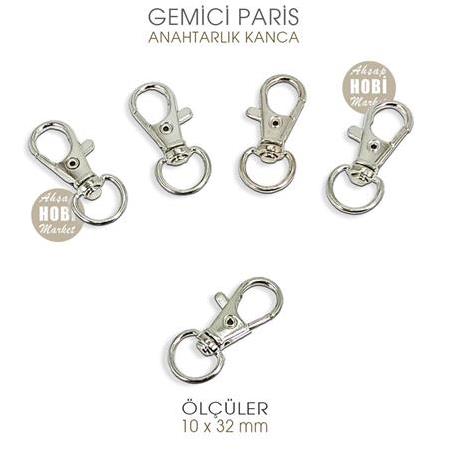 Gemici Paris Kanca Gümüş (10x32 mm) Anahtarlık Kancası