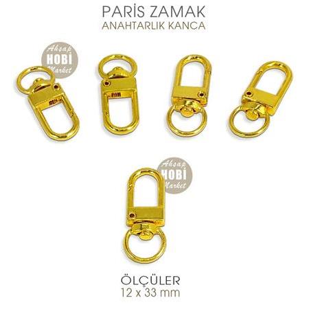 Paris Zamak Kanca Gold (12x33 mm) Anahtarlık Kancası