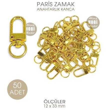 Toptan Paris Zamak Kanca Gold (12x33 mm) 50 Adet