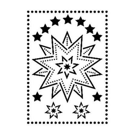 Yıldızlı Pano Motif Şekilli Stencil - Şablon - AS491