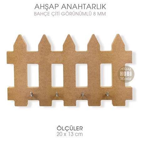 Ahşap Bahçe Çiti Görünümlü Anahtarlık (20x13 cm)