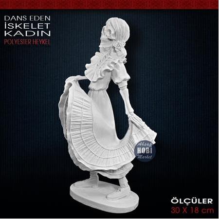 Dans Eden İskelet Kadın Biblo (30x18cm) Ham Polyester