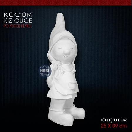 Küçük Kız Cüce Heykeli (25x9 cm) Ham Polyester