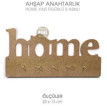 Ahşap Anahtarlık Home Yazılı Kalın Model (25x13 cm)