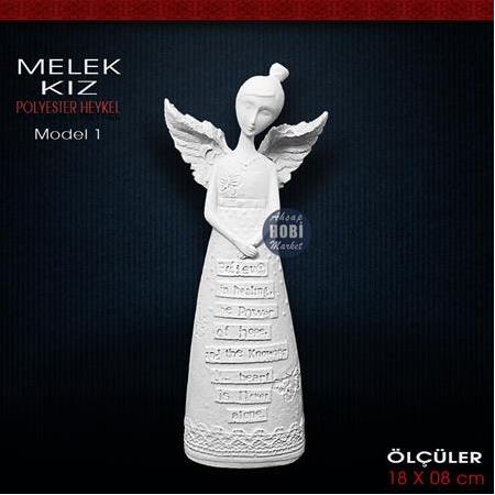 Melek Kız Model 1 (18x8 cm) Ham Polyester