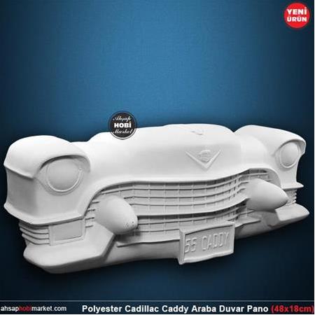 Polyester Cadillac Caddy Araba Duvar Pano (48x18cm)